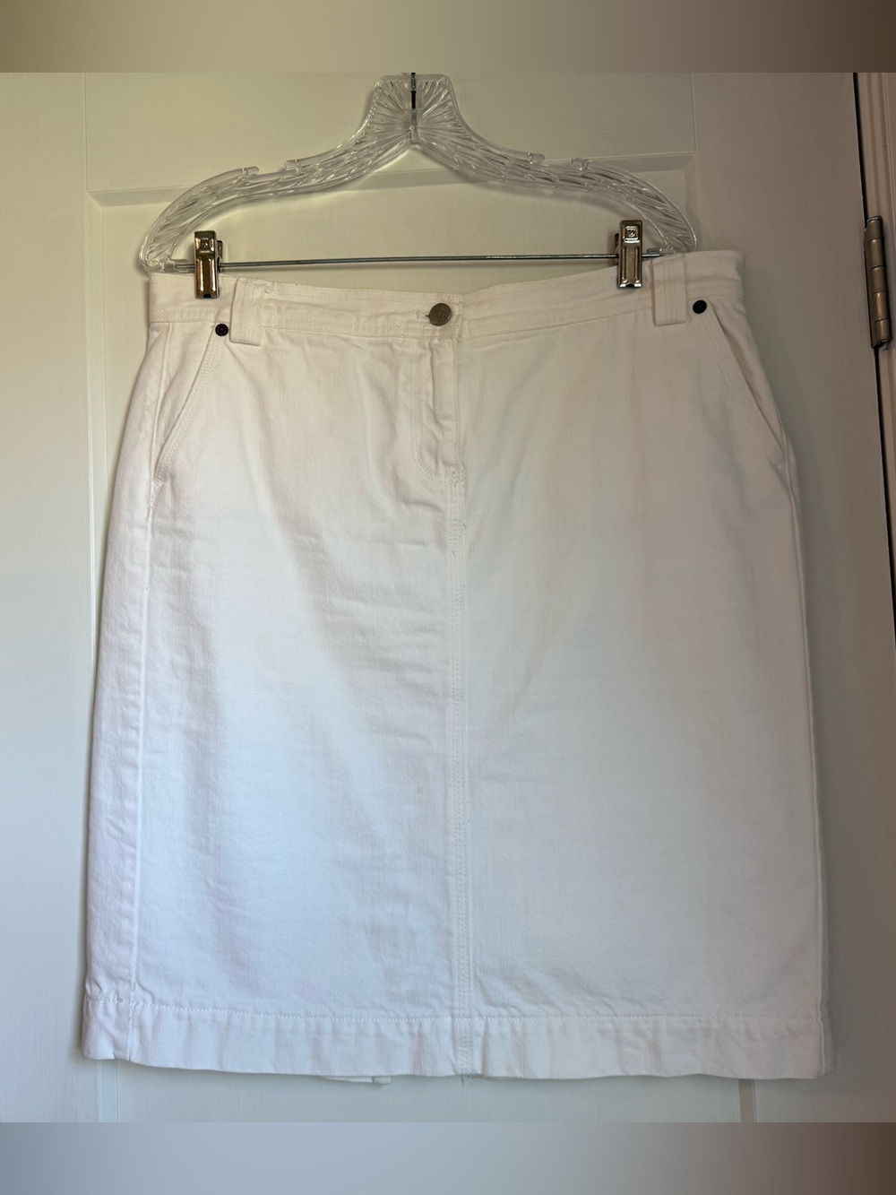 J. Crew White Denim Mini Skirt